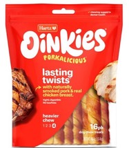 Hartz Oinkies Rawhide-Free Chicken Wrapped Smoked Pig Skin Twists Dog Tr... - $32.66