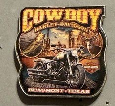 Cowboy Harley-Davidson Beaumont TX Collector Pin – Motorcycle, Deer, Fis... - $10.65