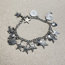 Vintage Silver Tone Beta Sigma Phi Charm Sorority Bracelet 1970s - $14.84