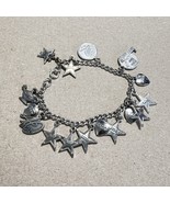 Vintage Silver Tone Beta Sigma Phi Charm Sorority Bracelet 1970s - $14.84