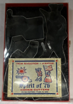 Vintage Patriotic Metal Cookie Cutters Spirit of 76&#39; Fox Run Set Of 4 New - £9.18 GBP