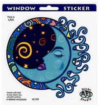 Lady Moon 2 Sided Window Sticker   Car Decal - $5.99