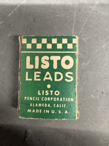 Vintage Listo Pencil Marking Leads Green No.162 4 Pack Extra Sleeve Anti... - $6.12