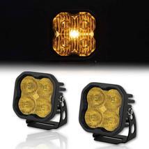 Diode Dynamics Stage Series 3&quot; SAE Fog Yellow Amber LED Aluminum Light Pod Pair - £157.38 GBP