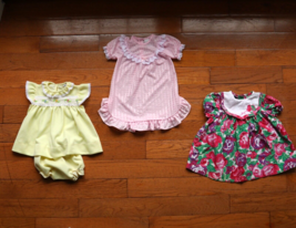 Lot of 3 Vintage 80s 90s Baby Girl Clothes Sz 12 mo Carter Spin offs - £14.57 GBP