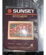 Sunset Stitchery HOT BATH $1.00, SOAP EXTRA Stamped Embroidery Stitch Ki... - $9.49