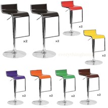 SET OF 2 LEM BAR OR COUNTER STOOLS ADJUSTABLE HGT ABS SEAT CHROMED BASE-... - $124.99