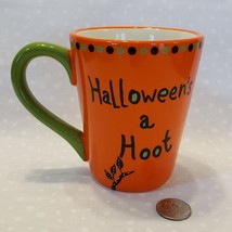 Cracker Barrel Winking Owl Orange Green Purple Halloween’s a Hoot Mug 15 oz EUC - £10.38 GBP