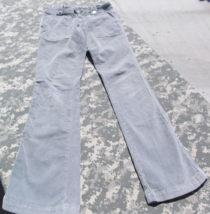 Vintage Guess Light Gray Corduroy Rhinestone Bell Bottom Stretch Pants Sz 26 - £17.99 GBP