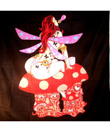 FAIRY ON MUSHROOMS  WALL BANNER WB209 fantasy magic fairies fantasy shro... - $13.02 CAD