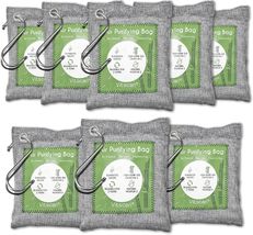 Eco-Friendly Bamboo Charcoal Bags - 8 Pack Natural Air Purifier for Odor... - $56.38