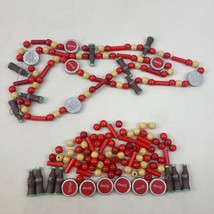 Vintage 2000 Coca-Cola Wooden Bead Necklace Bottle Cap &amp; Bottle Charms P... - $465.06 MXN