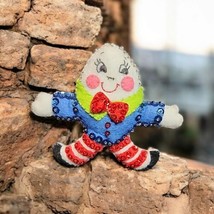 VTG Bucilla Nursery Rhymes Humpty Dumpty Felt Jeweled Christmas Ornament 3391 - $21.12