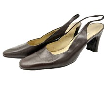 Etienne Aigner Slingbacks Pumps 8M Brown 3 inch Heel Classic - £15.03 GBP