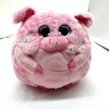 TY Beanie Ballz Round Beans the Pig Plush Toy 8&quot; Pink Stuffed Animal Sof... - $11.87