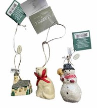 Seasons of Cannon Falls Teena Flanner Signed Christmas Ornaments Mini Set of 3 - £8.33 GBP