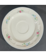 Vintage SAUCER Gibson Designs ISABEL Floral Blue Pink Flowers Ceramic 6.5&quot; - $9.16 CAD