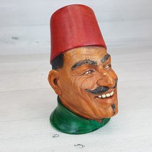 Vintage Bossons English Artware 6&quot; Figure Head Bust Man in Turkish Fez Cap Hat - $24.24