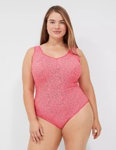 Lane Bryant CACIQUE Stretch Lace Cross Dyed Bodysuit ROSE PINK Plus Sz 3... - £36.81 GBP