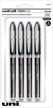 uniball Vision Elite Rollerball Pens, Micro Point (0.5mm), Black, 4 Pack - $12.86