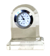 Vintage Fifth Avenue Crystal  Minature Mantle  Clock New Battery - £11.59 GBP
