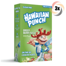 3x Packs Hawaiian Punch Green Berry Rush Drink Mix | 8 Singles Each | .9oz - £8.42 GBP