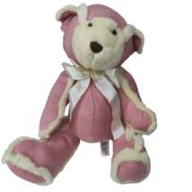 Laurell&#39;s Attic DandyTeddy Bear Plush Toy Stuffed Faux Suede Pink Mauve 11&quot; - £9.38 GBP