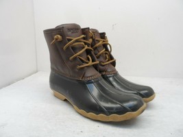 Sperry Women&#39;s Saltwater Mid-Cut Duck Boots Brown/Dark-Brown Size 5M - £39.86 GBP