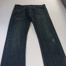 Bull Head Gravels Slim Denim Blue Jeans High Rise Men's Size 34x32 Fits (36×32) image 13