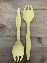 Vintage TUPPERWARE Salad Tongs Serving Forks Harvest Gold 12” Spoons - $12.82