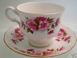 Queen Anne Ridgeway Potteries Design Pink Floral Teacup - £23.12 GBP