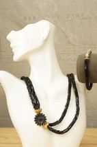 VINTAGE Lot Mourning Jewelry W Germany Black Glass Tube Bead Necklace &amp; ... - £27.49 GBP