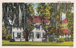 Natchez Mississippi MS Elgin Plantation Front View &amp; Weeping Trees Postcard D27 - £2.35 GBP