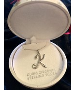 Sterling Silver CZ K Initial Pendant Necklace - $68.16 CAD