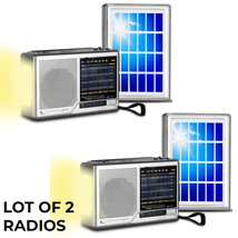 LOT OF 2 Port.Solar Powered, Battery Operated AM/ FM/ SW Radio, Built-in... - $44.99