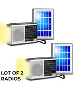 LOT OF 2 Port.Solar Powered, Battery Operated AM/ FM/ SW Radio, Built-in... - €38,56 EUR