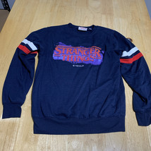Netflix Stranger Things Sweatshirt Navy Blue Size Small  Purple &amp; Red Sh... - $15.78