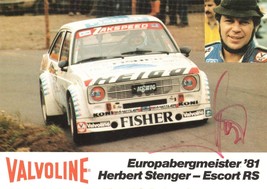 Herbert Stenger Touring Rally Racing Cars Hand Signed Postcard - £19.97 GBP