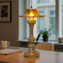 Art Deco Design Table Lamp &quot;AMBER&quot; Unique Piece Brass Lamp Desk - $13,106.29 MXN