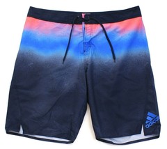 Adidas Blue &amp; Red Fade Tech Boardshorts Swim Trunks Men&#39;s NWT - £52.74 GBP