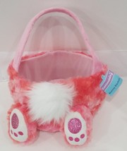 Cottondale Easter Rabbit Feet Plush Tote Bunny Basket Pink 8 in - £14.23 GBP