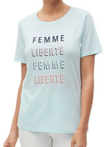 Banana Republic Womens Blue Femme Graphic Tee Cotton T-Shirt Sz Small S 4281-5 - £23.29 GBP