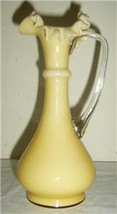 Rare vintage FENTON Indigo Color Ruffled Milk Glass Vase Art - $179.99