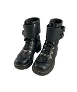 Harley Davidson Women Boots Sz 6 Black Leather Motorcycle Ankle Combat M... - £54.80 GBP