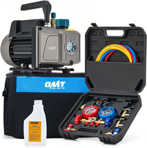 Motor Tech AC Vacuum Pump and Gauge Set, 1/4 Hp 3.5 Cfm Vacuum Pump Mani... - $209.63