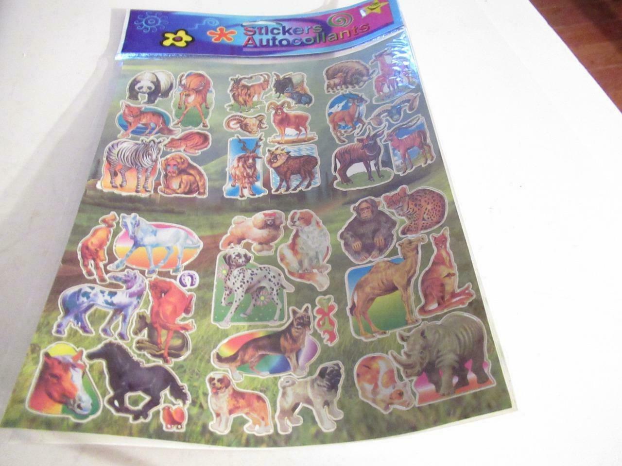 TOY SPECIAL-  ANIMALS- ZOO/WILD - STICK SHEET-  NEW CLOSEOUT- SH - $4.55
