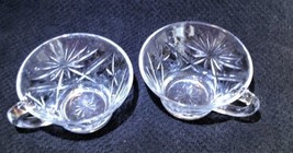 Prescut Pressed VTG Clear Glass Punch Cups Starburst Design Set Of 2 Cups - £9.44 GBP