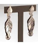 Vintage Taxco Mexico Earrings Signed J Flores in Sterling Leaf &amp; Bead De... - $208.08 CAD