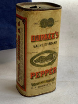 Vtg E.R. Durkee &amp; Co &quot;Durkee&#39;s Gauntlet Brand Pepper&quot; Tin 1 1/8 Pound Can - £23.31 GBP