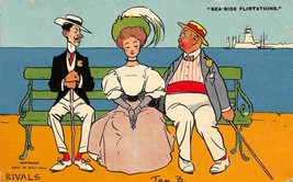 Rivals Sea Side Flirtations Signed Tom Browne Comic 1908 postcard - £5.90 GBP